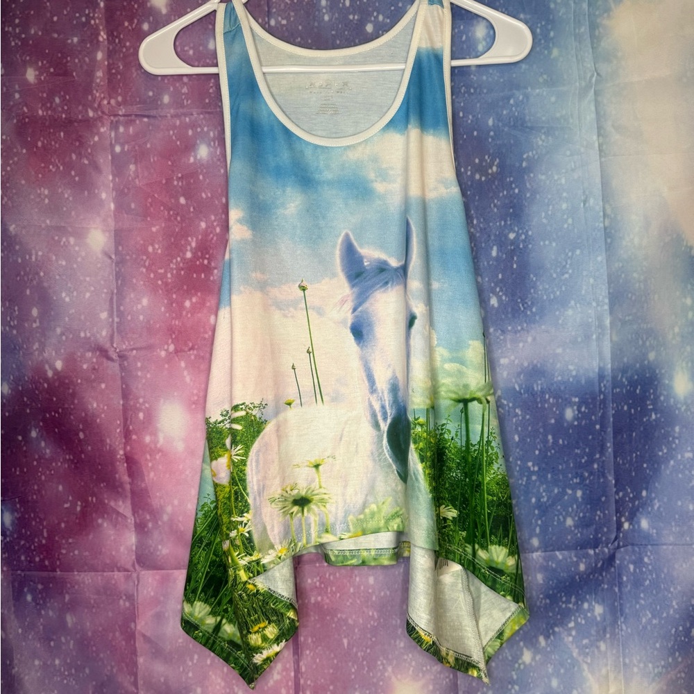 WOMENS roper SUBLIMATION HORSE PRINT SLEEVELESS KNIT TOP 🛍
